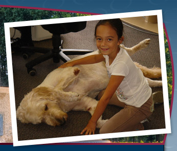 girl with dog